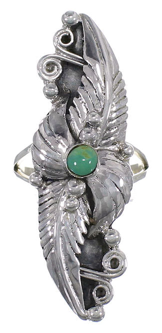 Southwest Turquoise And Authentic Sterling Silver Ring Size 7-1/2 YX81501